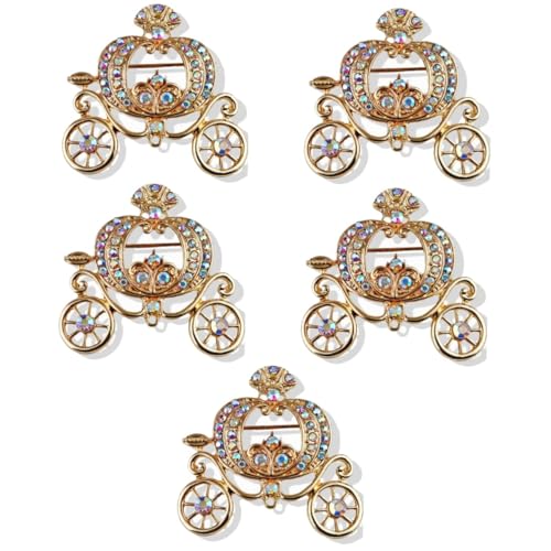 Healvian 5 Stück Kürbiswagen Brosche mit Strass für Frauen Dekorative Anstecknadel Bling Brosche für Kleidung Hüte Taschen und Anlässe Exquisites für Besondere von Healvian