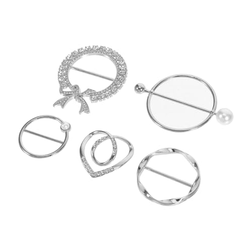 Healvian 5 Stück Metallschal-clip mit Perlen und Strass Runder Knotenverschluss Stabiler Halter für Seidenschals Tücher und Gürtel Vielseitiges Modeaccessoire für Damen von Healvian