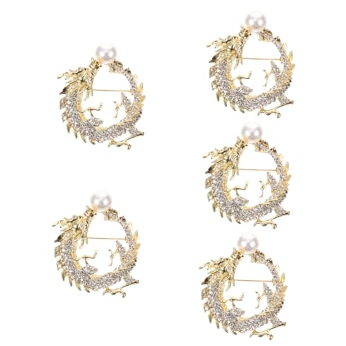 Healvian 5stücke Dragon Brosche Mit Vintage-design Für Anzüge Kleider Und Accessoires Für Partys Hochzeiten Und Besondere Anlässe von Healvian