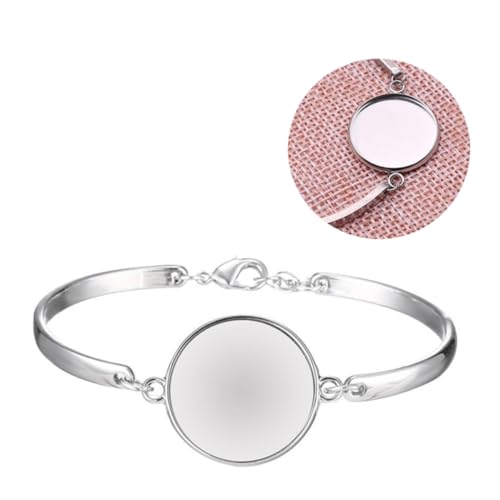 Healvian 5 Stück Teiliges Armbandrohlinge Rund für DIY Schmuckherstellung Langlebige Metallscheiben Rostfrei Geeignet für Personalisierte und Cabochon Armbänder von Healvian