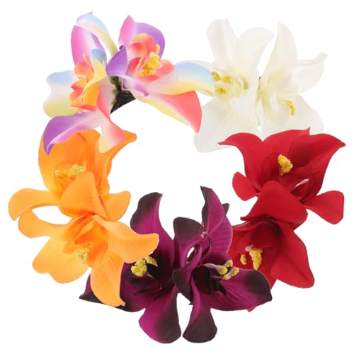 Healvian 5 Stück Teiliges Blumen Haarklammern für Damen Künstliche Blüten Haarspangen mit Stabilem Grip Bequemes Tragen Farbenfrohe Hawaii Styles für Urlaub Party und Alltag Rutschfest und von Healvian