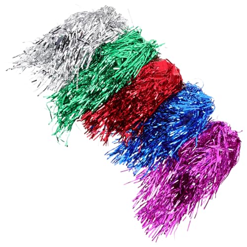 Healvian 5 Stück Teiliges Bunte Pet Lametta Perücken für Erwachsene Glänzende Cheerleader Party Haarteile Vielseitig für Cosplay Fan Events und Festliche Verkleidungen Weich und Langlebig von Healvian