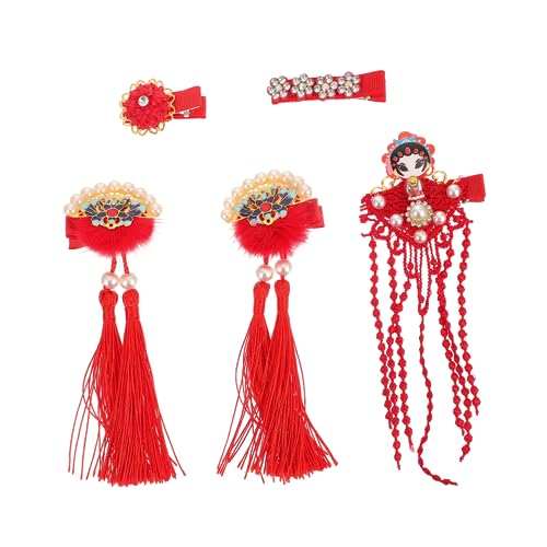 Healvian 5 Stück Teiliges Haarschmuck Set für Mädchen Chinesische Quasten Haarspangen Retro Stil Haarklammern für Passend zu Hanfu und Festlichkeiten von Healvian