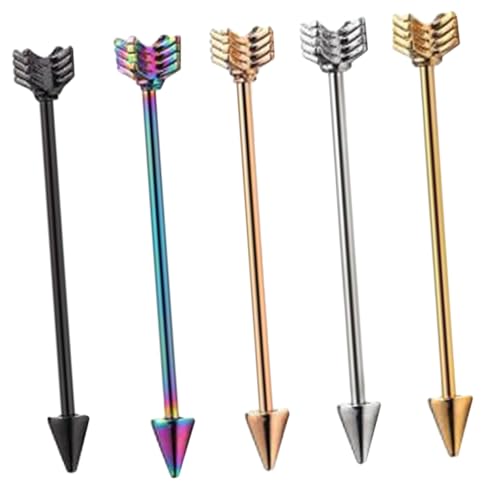 Healvian 5 Stück Teiliges Industrial Barbell Ohrpiercing Cartilage Ohrringe für Damen Körperpiercing Schmuckstücke mit Zirkonia Vielseitig und Langlebig von Healvian
