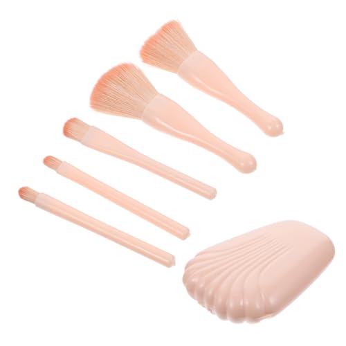 Healvian 5 Stück Teiliges Make up pinselset mit Aufbewahrungskoffer Inklusive Lidschatten Highlighter pinsel Leichte Kosmetiktasche Tragbar für Damen für Alltag und Reisen von Healvian