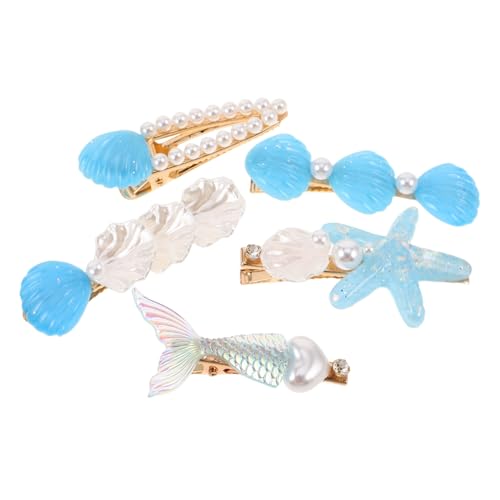 Healvian 5 Stück Teiliges Muschel Stern-haarspangen Leichte Meerjungfrau-haarschmuck-clips für Damen Robuste Enten-schnabel-form für Strandpartys und Sommerliche Outdoor-aktivitäten von Healvian