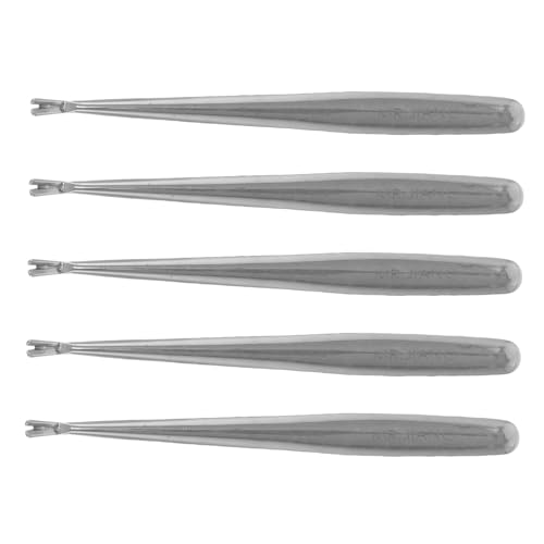 Healvian 5 Stück Teiliges Nagelhautentferner aus Edelstahl Dualseitiger Nagelhautentferner Förmiger Gabel Langlebiges Nagelpflegewerkzeug für Maniküre und Pediküre Präzise Entfernung von Healvian