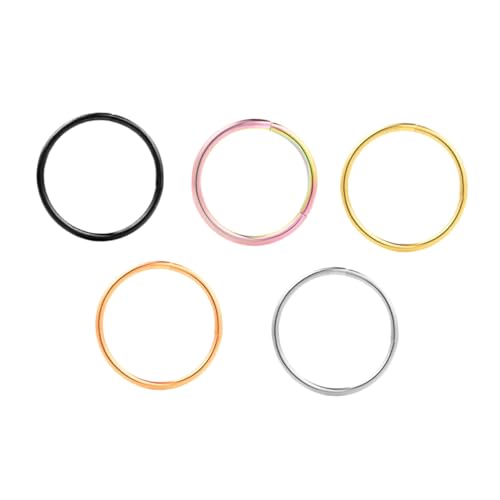 Healvian 5 Stück Teiliges Nasenring Rostfrei Verstellbar Farbiges Nasenschmuck Damen Herren Piercing Schmuck für Nase und Ohr Hautallergie Langlebig Modisch von Healvian