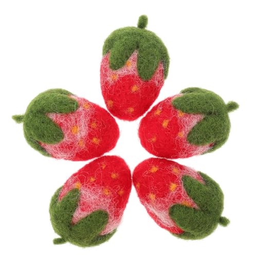Healvian 5stücke Teiliges Filz-erdbeeren Haarnadel-zubehör Diy Erdbeer-schmuck Für Kreative Bastelprojekte Und Bekleidungsdekor von Healvian