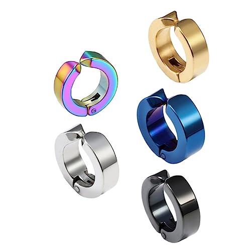Healvian 5 Stück Teiliges Punk Style Ohrclips Herren Schmuck Stilvolle Ohrstecker Schwarz Gold Blau für Kreativen Look Hypoallergen und Leicht zu Tragen Healvian 5 Stück Teiliges Punk Style Ohrclips Herren Schmuck Stilvolle Ohrstecker Schwarz Gold Blau für Kreativen Look Hypoallergen und Leicht zu Tragen von Healvian