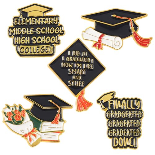 Healvian 5 Stück Teiliges Set Abschlussbroschen Kreative Bachelorhut Anstecknadel Langlebige Metall Broschen für Rucksack Kleidung und Taschen Dekoration Healvian 5 Stück Teiliges Set Abschlussbroschen Kreative Bachelorhut Anstecknadel Langlebige Metall Broschen für Rucksack Kleidung und Taschen Dekoration von Healvian