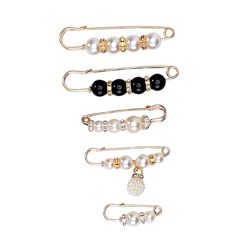 Healvian 5 Stück Teiliges Set Kreative Broschen mit Perlen Dekorative Anstecknadeln für Cardigans Kleider und Schals Elegantes Accessoire für Frauen und Mädchen von Healvian