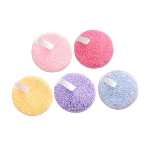 Healvian 5 Stück Teiliges Weiche Runde Makeup aus Hautfreundlichem Material Wiederverwendbar und Schonend für Empfindliche Haut zum Sanften Abschminken und Präzisen Puderauftrag von Healvian