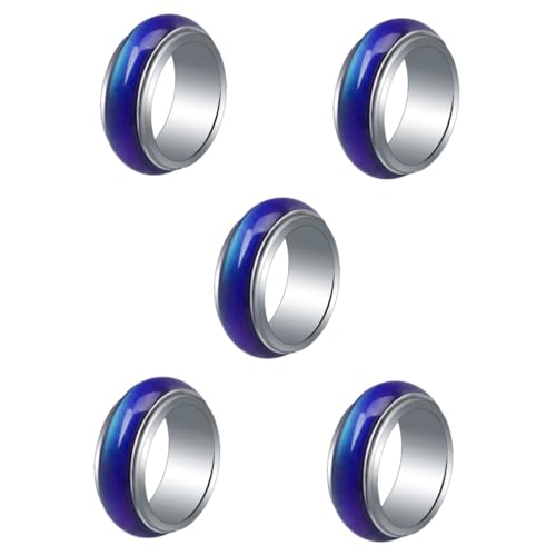 Healvian 5 Stück Thermochromer Farbwechselring Stimmungsringe Farbwechsel Für Frauen Für Damenschmuck Für Der Ringe Für Mode Kupfer von Healvian