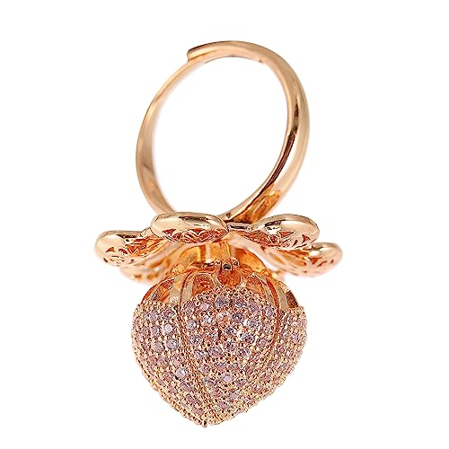 Healvian 5 Stück Verstellbarer Offener Ring mit Rosendesign für Damen Eleganter Schmuck für Besondere Anlässe Anpassbare Kreatives Design für Partys Alltagsmode von Healvian