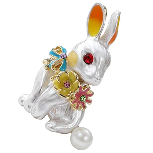 Healvian 5 Stück Vintage Kaninchen Brosche Kreative Bunny Anstecknadel Dekorative Abzeichen für Geburtstagsfeiern Ostern Besondere Anlässe von Healvian