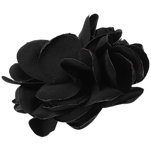 Healvian 5 Stück Vintage Rosenbrosche Blumen rosafarbene Anzugnadel Brosche für Kleidung für Frauen Kleiderstift mit Rosenblüte Blume Reversnadel Stoff Black von Healvian