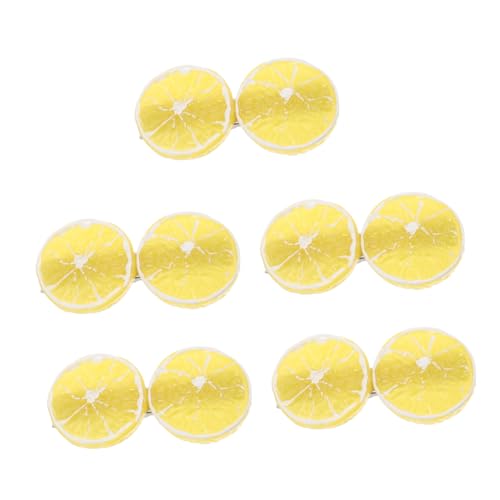Healvian 5 Stück Zitronen Haarspangen Flache Frucht Haar Accessoires Für Frauen Lustige Zitronen Haarklammern in Scheibenform Für Freizeit Und Themenpartys von Healvian