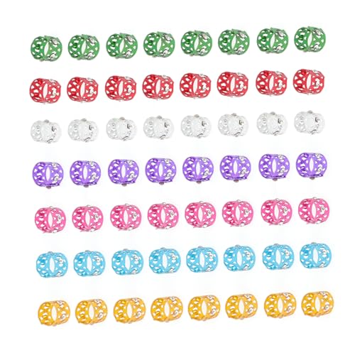 Healvian 50 Stück Dreadlocks Ringe aus Langlebiger Legierung Einstellbare Haarringe für Zöpfe und Haarverlängerungen Modischer Haarschmuck für Damen und Herren Einfache Anwendung ohne von Healvian