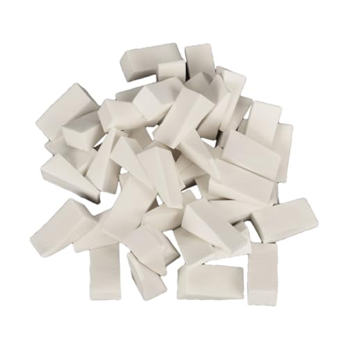 Healvian 50 Stück Einweg Nagelstempel Schwamm Nagelkunst Stempel Maniküre Tool Weiß Elastisch Langlebig für Anfänger Natürliche Nail Art Anwendung von Healvian