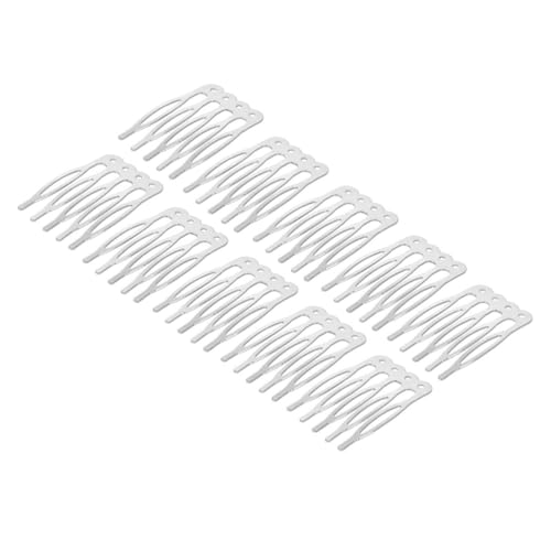 Healvian 50 Stück Teiliges DIY Haarkamm Silber Fünf Zähne Haarkamm mit Glatter Textur Handgemachte Haarspangen für Frauen und Mädchen Vielseitiges Haarschmuck Zubehör für Individuelles von Healvian