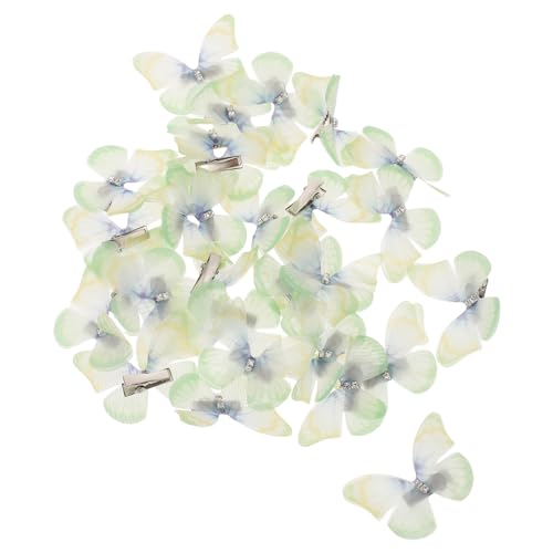 Healvian 50 stücke Schmetterling Haarspangen Schmetterling Haar Zubehör Für Baby Mädchen Frauen Halloween Cosplaying Party Decor Hellgrün von Healvian
