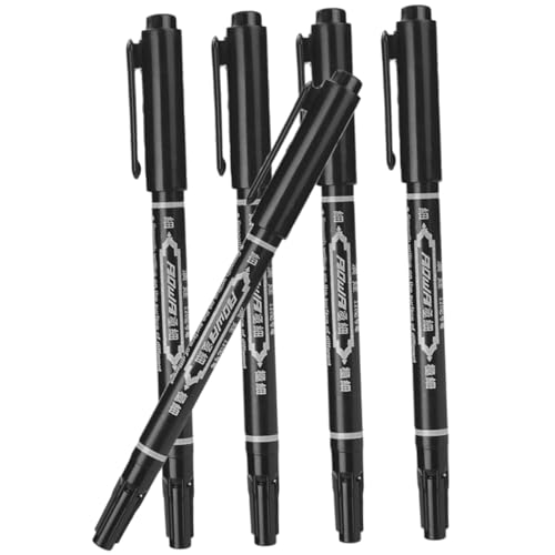 Healvian 5St Augenbrauenstift brow tool permanentmarker permanent-marker Augenbrauen-Tool brow pen Textmarker Lippen-Mapping-Stift Make-up-Stift tätowieren Operationsmarker Plastik Black von Healvian