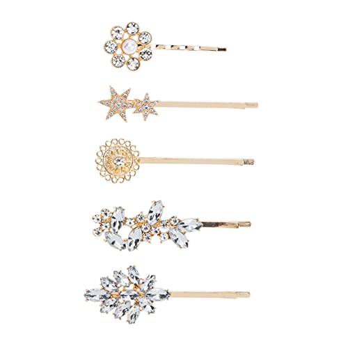 Healvian 5stücke Strass Blumen Haarspange Sonnenblumen Haarspange Frauen Haar Styling Werkzeug Strass Stern Haarnadel Haarspangen von Healvian