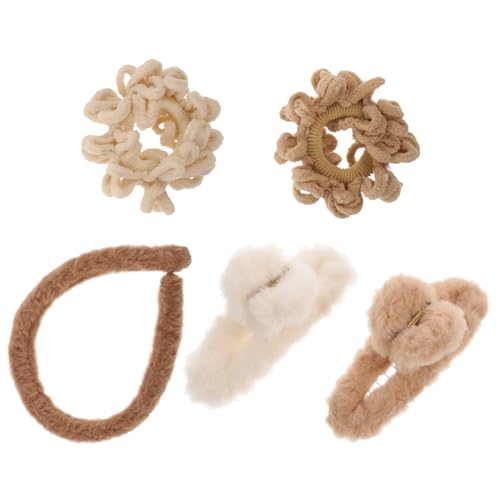 Healvian 5stücke Haargummi Aus Plüsch Haarseil Aus Plüsch Haarspange Aus Stirnband Aus Haarband Aus Für Frauen Mädchen Haare Binden Und Stylen von Healvian