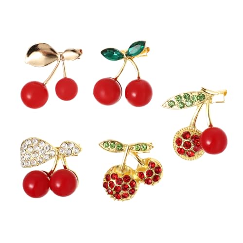 Healvian 5stücke Cherry Broschen Für Damen Glitzernde Strass-broschen Vielseitig Einsetzbare Pins Für Jacken Taschen Und Hüte Stilvolle Accessoires Für Healvian 5stücke Cherry Broschen Für Damen Glitzernde Strass-broschen Vielseitig Einsetzbare Pins Für Jacken Taschen Und Hüte Stilvolle Accessoires Für von Healvian