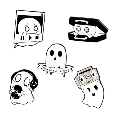 Healvian 5Stücke Goth Pin Teiliges Emaille Reversabzeichen Mit Ghost Musikdesign Für Kleidung Taschen Rucksäcke Perfektes Für Freunde Kollegen Healvian 5Stücke Goth Pin Teiliges Emaille Reversabzeichen Mit Ghost Musikdesign Für Kleidung Taschen Rucksäcke Perfektes Für Freunde Kollegen von Healvian