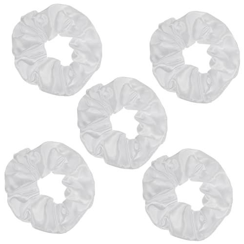 Healvian 5 Stück Haargummis Für Frauen Und Mädchen Elastische Einfarbige Satin Haarbindungen Pferdeschwanzhalter Für Feines Und Dickes Haar Stoffkunst Für Alltag Und Besondere Anlässe von Healvian