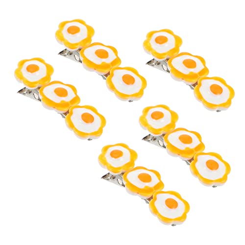 Healvian 5stücke Cartoon Poached Egg Haarclips Für Junge Mädchen Süße Haarspangen Als Geburtstagsgeschenk Kreative Und Charmante Haaraccessoires Für Mädchen von Healvian