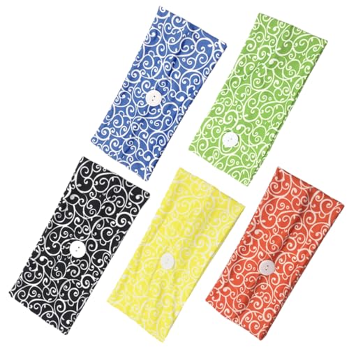 Healvian Atmungsaktive Weiche 5-teilige Stirnbänder mit Fitness-stirnbandknöpfen für Yoga Laufen und Den Alltag von Healvian