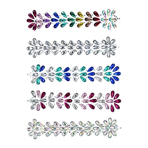 Healvian 5stücke Strass-gesichts-juwelen Für Make-up Selbstklebende Glitzersteine Rhinestone-sticker Für Festivals Partys Bunten Farben von Healvian