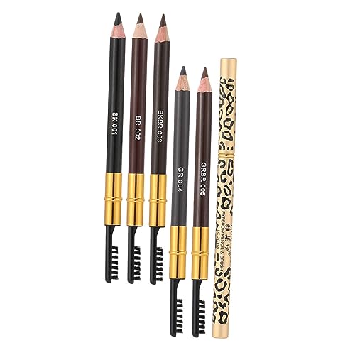 Healvian 5stücke Augenbrauenstifte Mit Augenbrauenpinsel Für Make-up Dual Brow Pencil Für Natürliche Färbung Geeignet Für Professionellen Und Privaten Gebrauch Wasser Und Schweißfest von Healvian