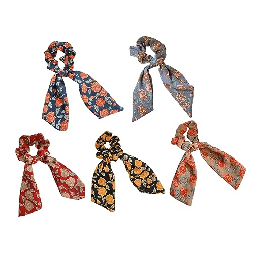 Healvian 5stücke Haar Scrunchies Mit Schal Praktische Und Stilvolle Haargummis Für Alltag Farben Zufällig Für Und Mädchen Für Und Besondere Anlässe von Healvian