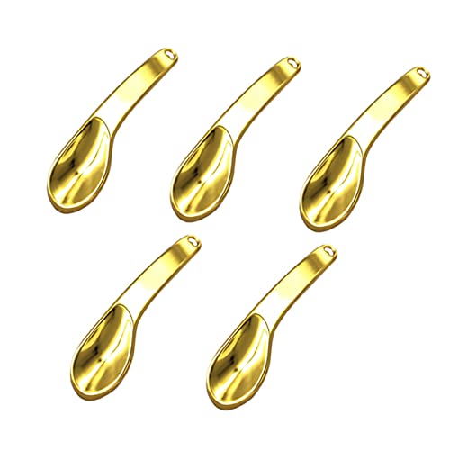 Healvian 5stücke Goldener Make-up-löffel Aus Zinklegierung Augencreme Gesichtsmaskenlöffel Kosmetikzubehör Für Hautpflege Langlebig Umweltfreundlich von Healvian