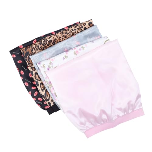 Healvian 5stücke Lange Satin Schlafhaube Für Damen Elastisches Band Für Lange Schützt Feuchtigkeit Und Komfortable von Healvian