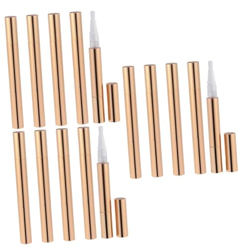 Healvian 5stücke Leere Nagellack Stifte Goldfarbene Lip Gloss Tube Kosmetische Applikatoren Behälter Für Flüssige Grundierung Mit Drehstift Für Präzise Anwendung von Healvian