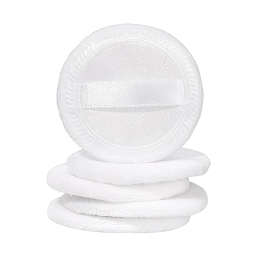 Healvian 5 Stück Baumwoll Puderquaste Runde Makeup Puderquaste Für Foundation Sanft Und Hautfreundlich Für Zuhause Und Reisen Weiße Lose Für Frauen Und Mädchen von Healvian