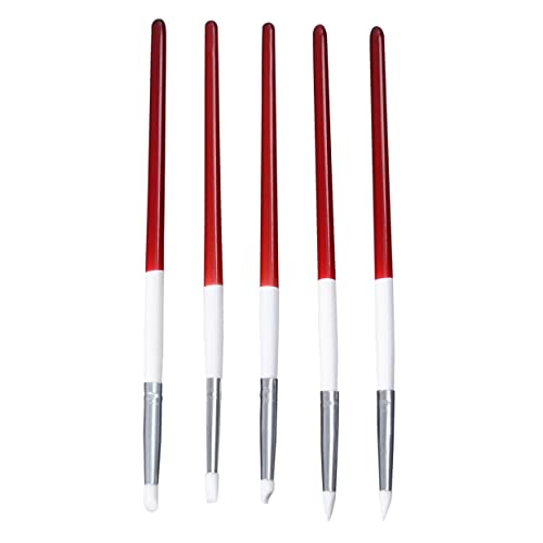 Healvian 5stücke Teiliges Nail Art Skulptur Carving Pen Mit Silikonkopf Gestaltung Und Zeichenwerkzeuge Praktisch Für Filigrane Designs von Healvian