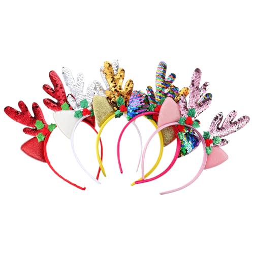 Healvian 5stücke Teiliges Weihnachts-haarreif Mit Und Rentierhörnern Lustiges Accessoire Für Erwachsene Weihnachtsfeier Und Fototermine Leicht Und Langlebig von Healvian
