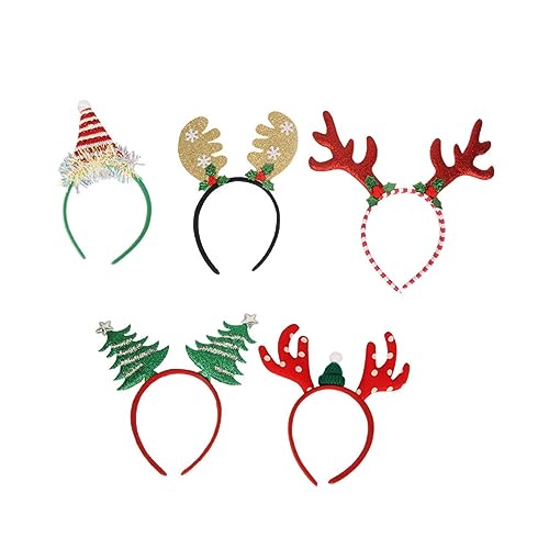 Healvian 5stücke Weihnachts-haarreife Mit Rentierhörnern Und Weihnachtsbaum-design Lustige Kostüm-haaraccessoires Für Mädchen Und Erwachsene Für Weihnachtsfeiern Und Bühnenauftritte von Healvian