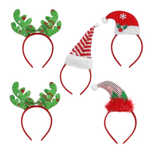 Healvian 5stücke Weihnachten Geweih Haarreif Hut Form Stirnband Kopfschmuck Party Zubehör Haarband Für Gemeinschaftsveranstaltungen Bühnenauftritte Fotoshootings von Healvian