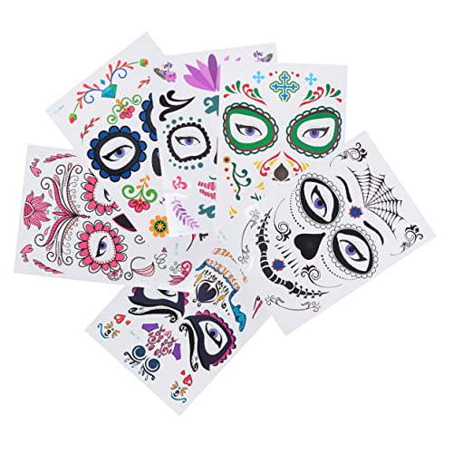Healvian 6blätter Wasserdichte Halloween Gesichtsticker Für Tag Temporäre Aufkleber Für Kostümpartys Und Maskeraden Für Und von Healvian