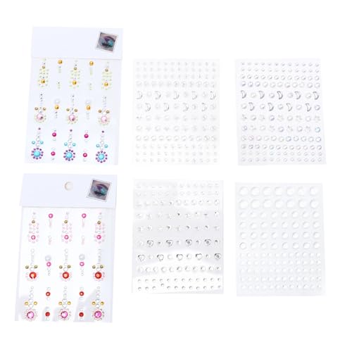 Healvian 6 Blätter Glitzernde Face Gems Sticker Wasserfeste Dekorative Gesichtssteine für Party Make up Festival Maskenball Augenbrauen Stirndekoration von Healvian