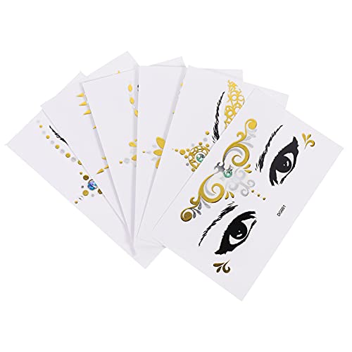 Healvian 6blätter Gesicht Temporäre Tattoos Augen Makeup Sticker Halloween Zubehör Tattoos Aufkleber Party Aufkleber Cosplay Gesicht von Healvian