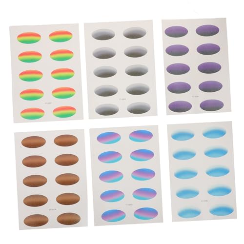 Healvian 6 Blätter Temporäre Lidschatten Aufkleber Wasserdichte Augen Make Up Farbverlauf Aufkleber Für Mädchen Party Cosplay Festivals Dekoration Zubehör von Healvian