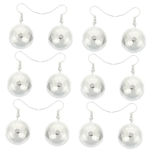 Healvian 6 Paare Disco Ball Ohrringe Damen Ohrschmuck Set Modisch Vielseitig für Alltag Party Abendveranstaltungen Schmuck Accessoire von Healvian